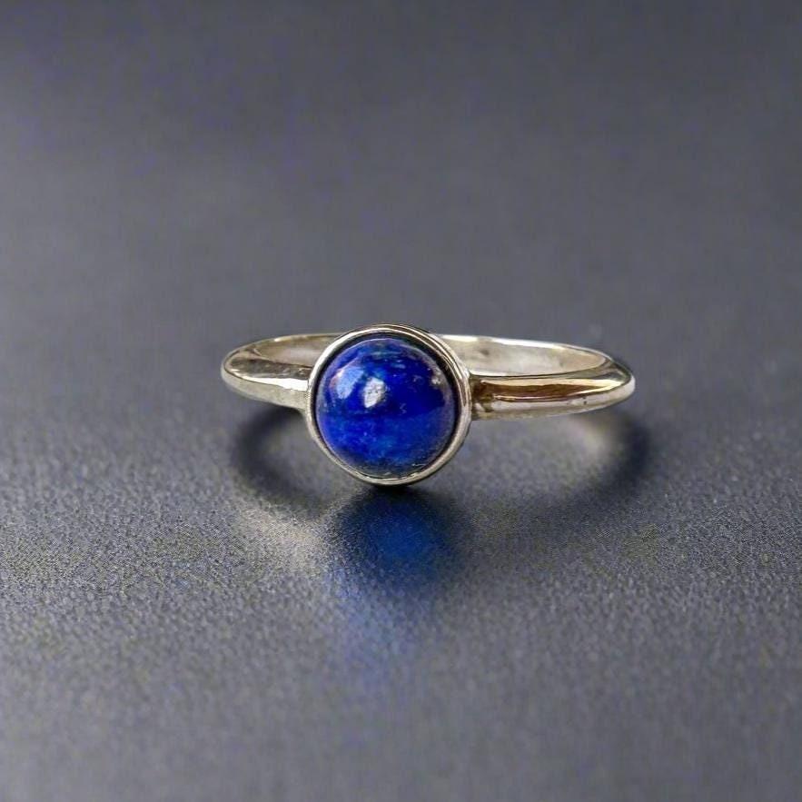 Lapis Lazuli Ring Set in Sterling Silver for Wisdom - Blackbird & Sage Jewelry