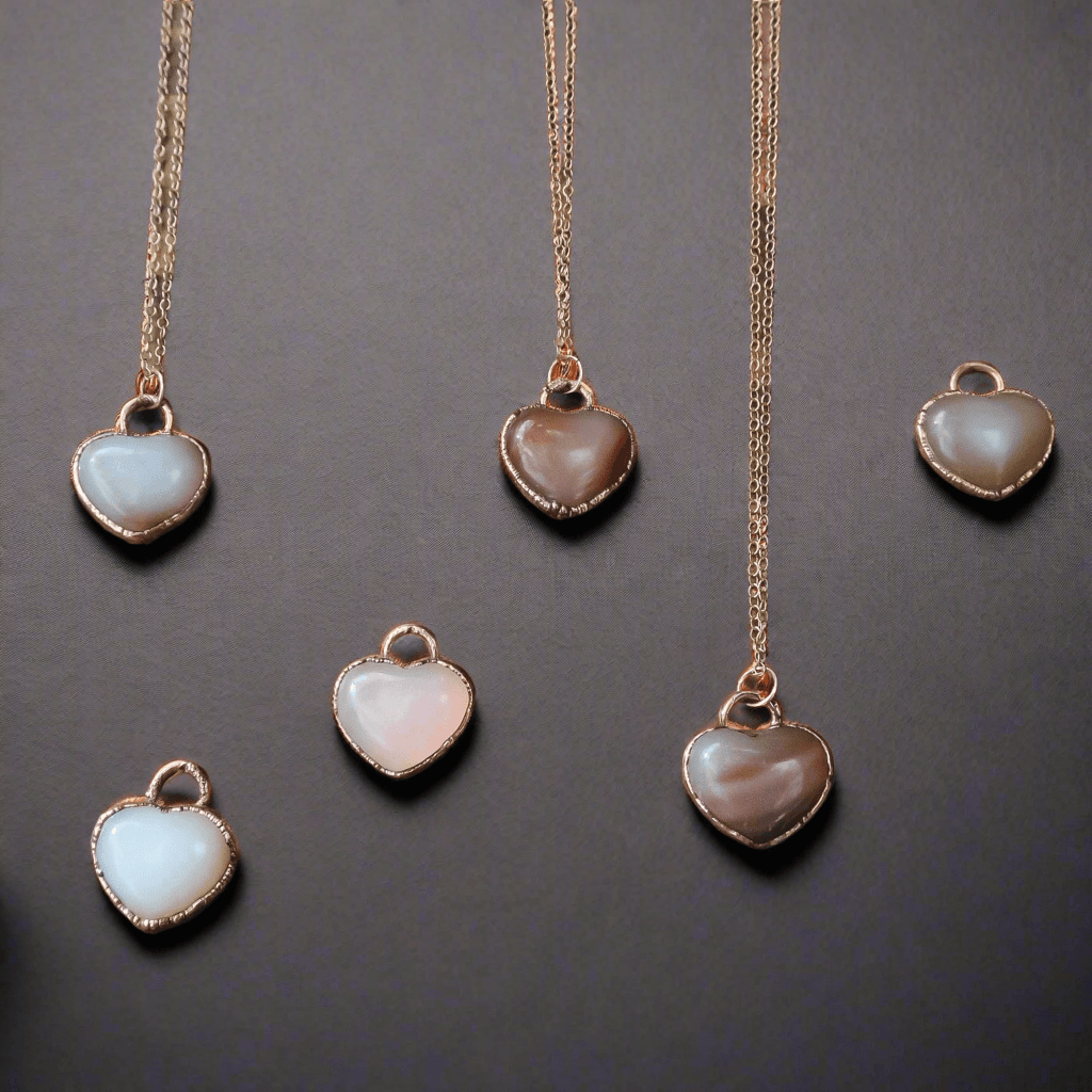 Unique Carnelian Heart Necklace with Rose Gold Chain - Blackbird & Sage Jewelry