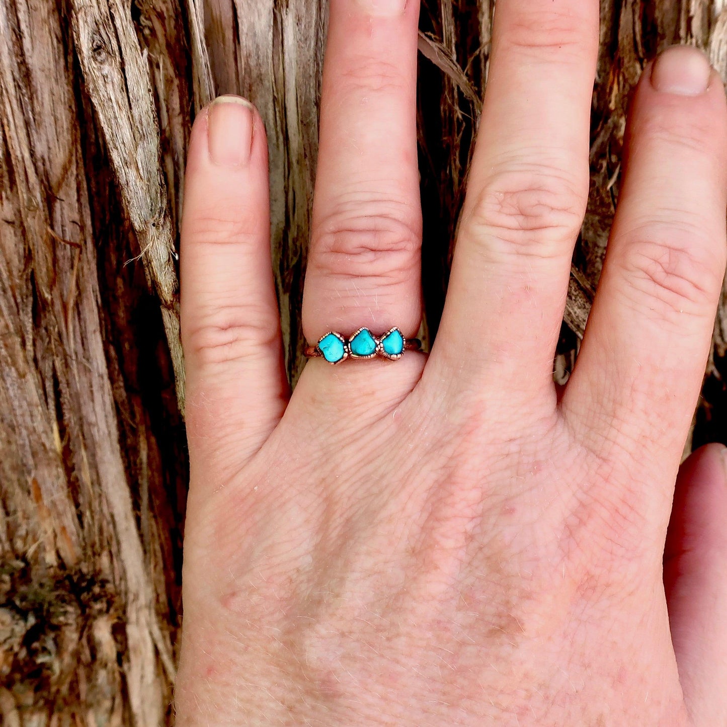 Raw Sonoran Turquoise Multistone Ring for Spiritual Healing - Blackbird & Sage Jewelry