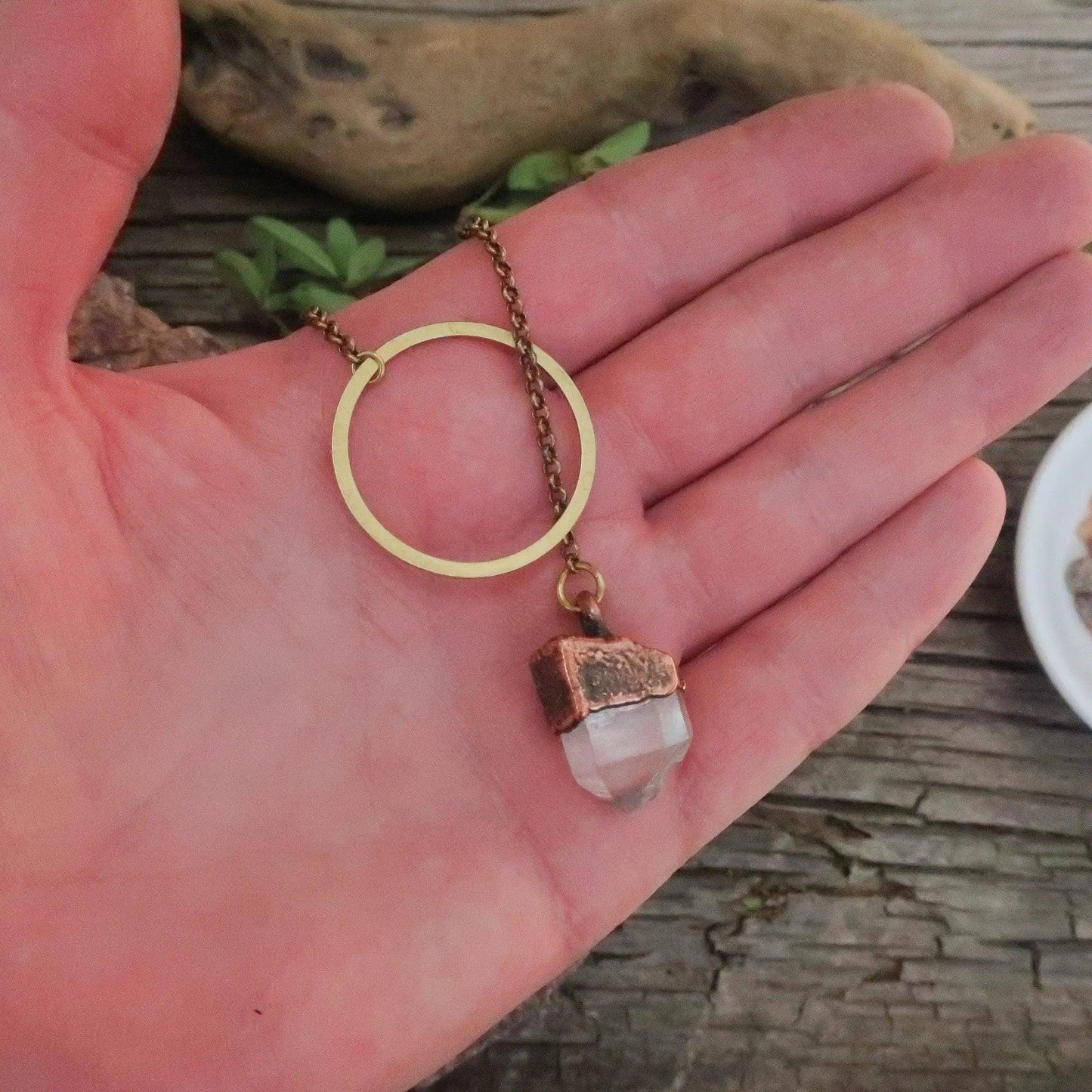 Raw Quartz Boho Lariat Necklace for Spiritual Growth - Blackbird & Sage Jewelry