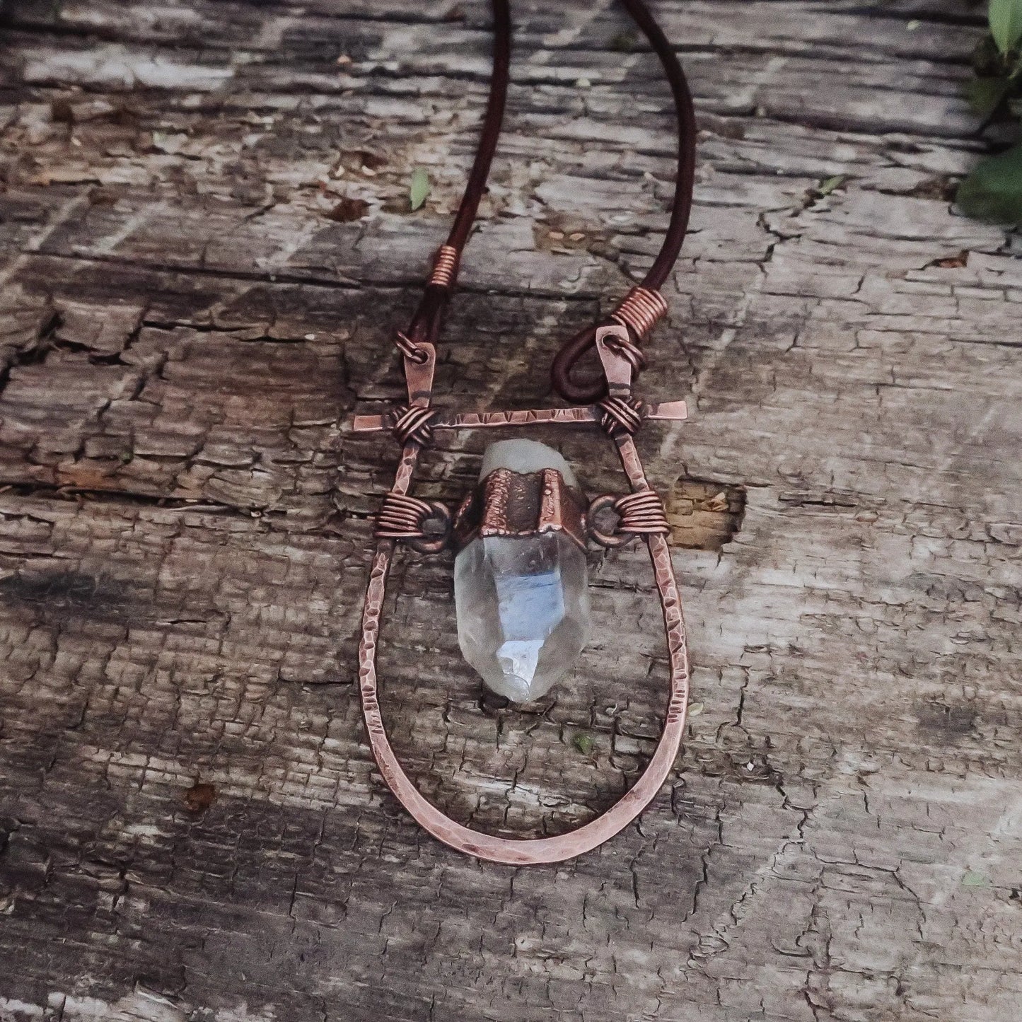 Quartz Talisman Necklace with Copper Pendant for Energy - Blackbird & Sage Jewelry