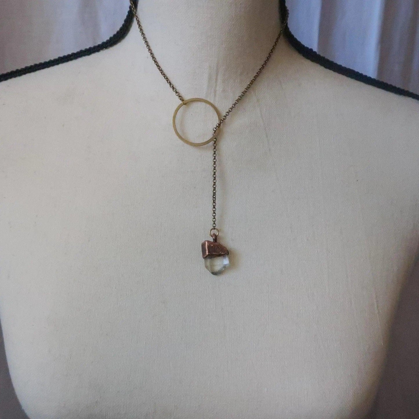 Raw Quartz Boho Lariat Necklace for Spiritual Growth - Blackbird & Sage Jewelry