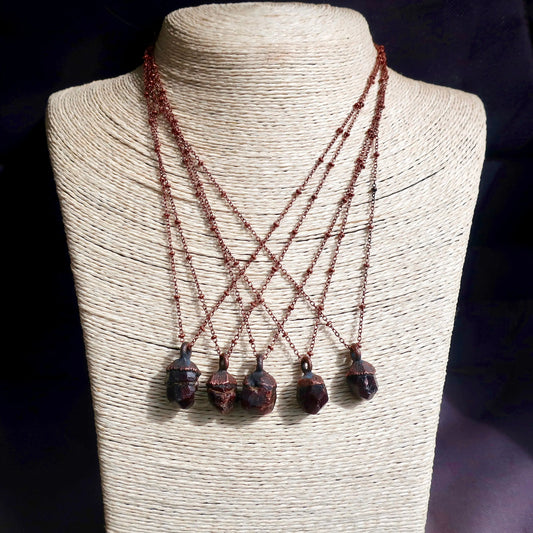 Raw Dodecahedral Garnet Copper Necklace for January Birthstone - Blackbird & Sage Jewelry