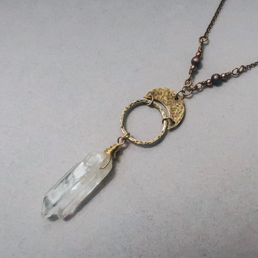 Quartz Double Point Necklace for Mystical Healing Energy - Blackbird & Sage Jewelry