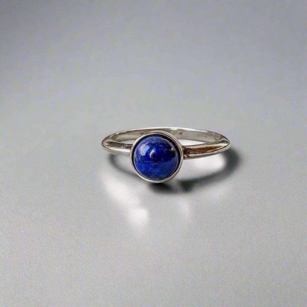 Lapis Lazuli Ring Set in Sterling Silver for Wisdom - Blackbird & Sage Jewelry