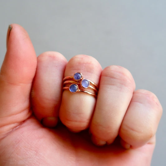 Dainty Tanzanite Stacking Ring for Women in Copper Elegance - Blackbird & Sage Jewelry