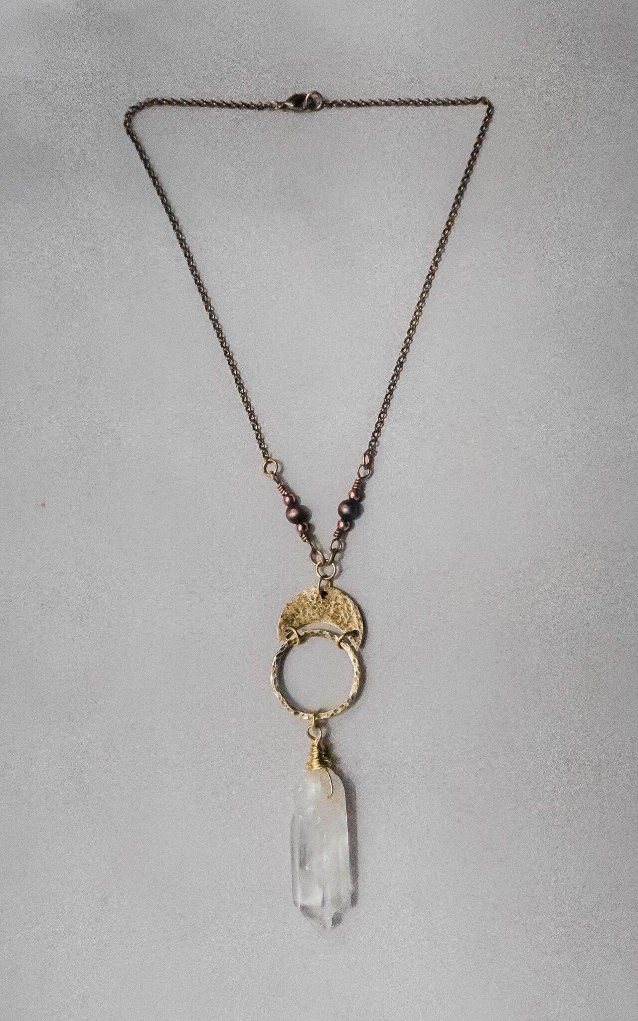 Quartz Double Point Necklace for Mystical Healing Energy - Blackbird & Sage Jewelry