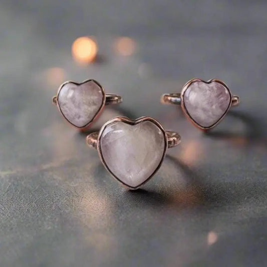 Kunzite Heart-Shaped Ring for Unconditional Love and Healing - Blackbird & Sage Jewelry