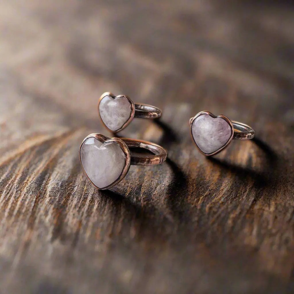 Kunzite Heart-Shaped Ring for Unconditional Love and Healing - Blackbird & Sage Jewelry