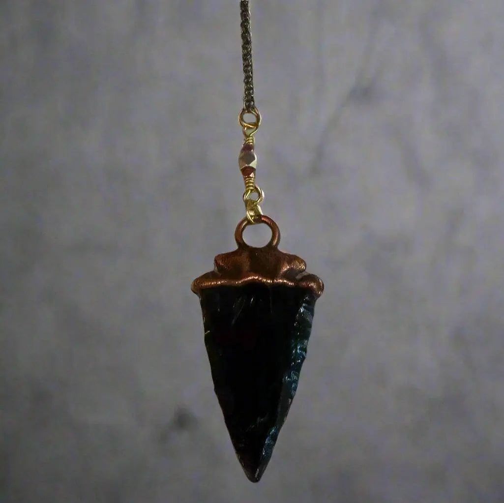 Black Obsidian Arrowhead Necklace for Grounding Strength - Blackbird & Sage Jewelry