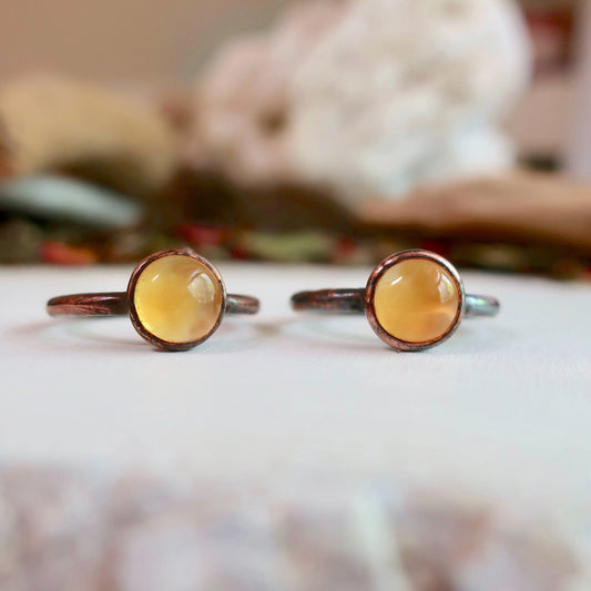 Handmade Citrine Copper Ring for Abundance and Joy - Blackbird & Sage Jewelry