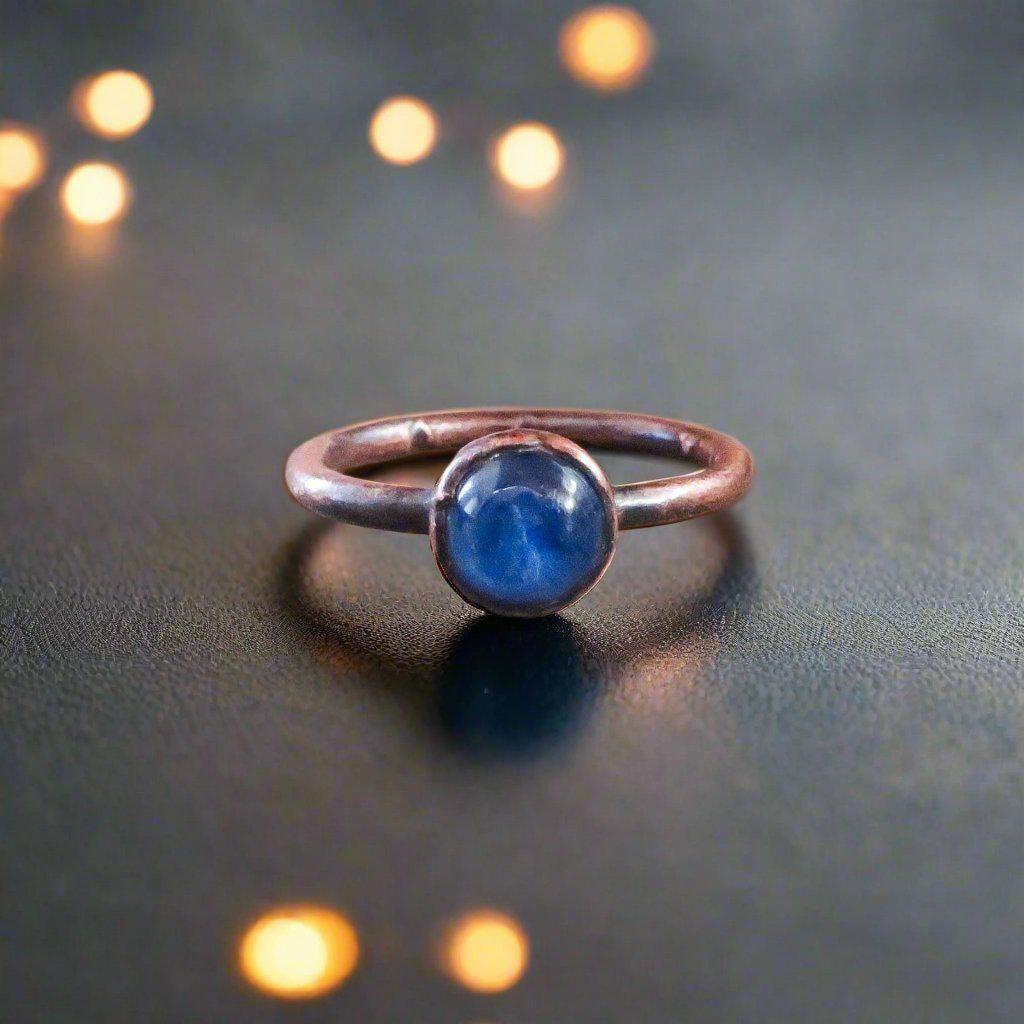 Handmade Blue Kyanite Ring for Intuition and Tranquility - Blackbird & Sage Jewelry