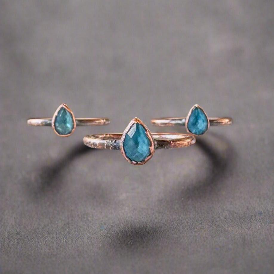 Handmade London Blue Topaz Copper Ring for Clarity - Blackbird & Sage Jewelry