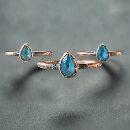 Handmade London Blue Topaz Copper Ring for Clarity - Blackbird & Sage Jewelry