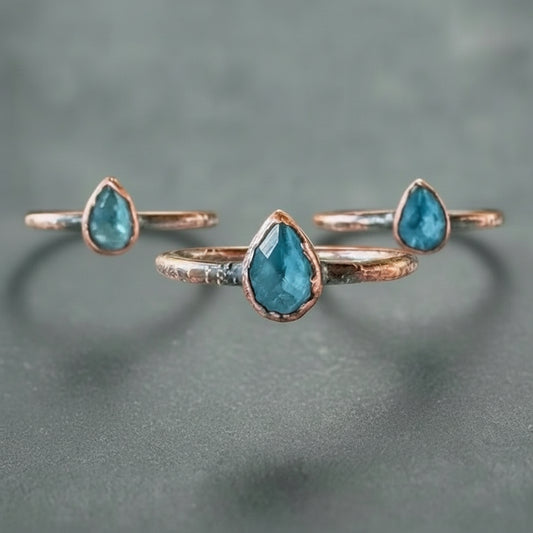 Handmade London Blue Topaz Copper Ring for Clarity - Blackbird & Sage Jewelry