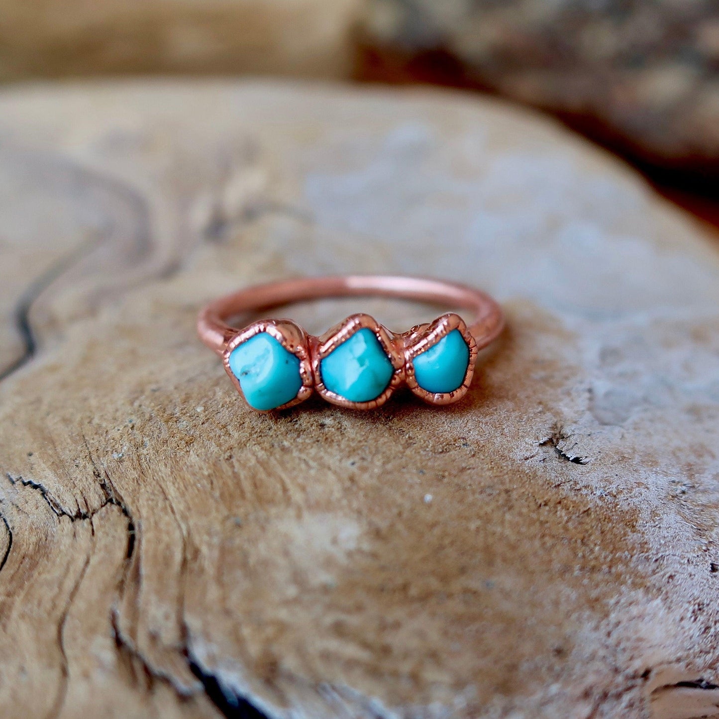 Raw Sonoran Turquoise Multistone Ring for Spiritual Healing - Blackbird & Sage Jewelry