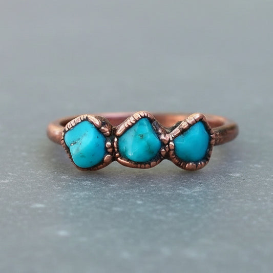Raw Sonoran Turquoise Multistone Ring for Spiritual Healing - Blackbird & Sage Jewelry
