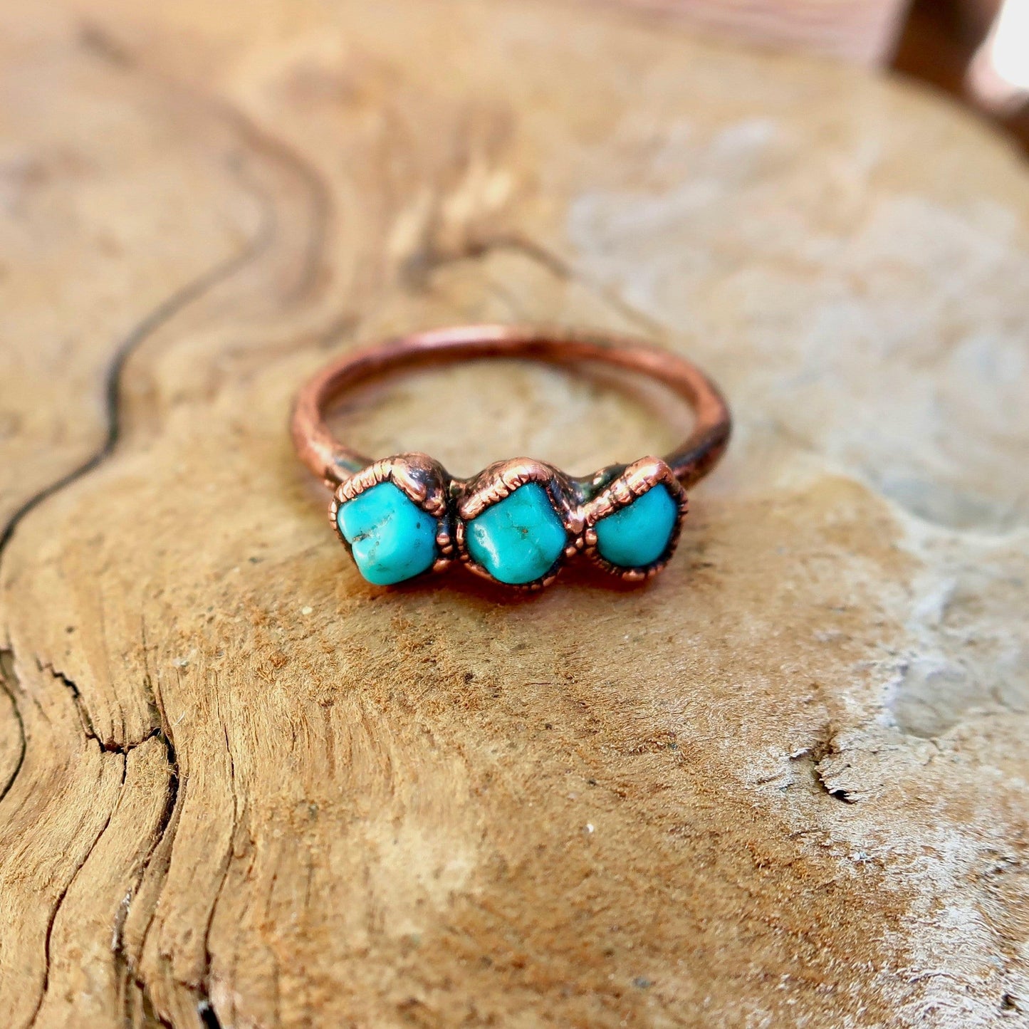 Raw Sonoran Turquoise Multistone Ring for Spiritual Healing - Blackbird & Sage Jewelry