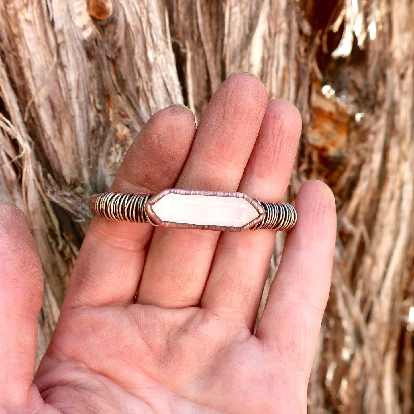 Healing Double Terminated Quartz Bracelet for Energy Amplification - Blackbird & Sage Jewelry