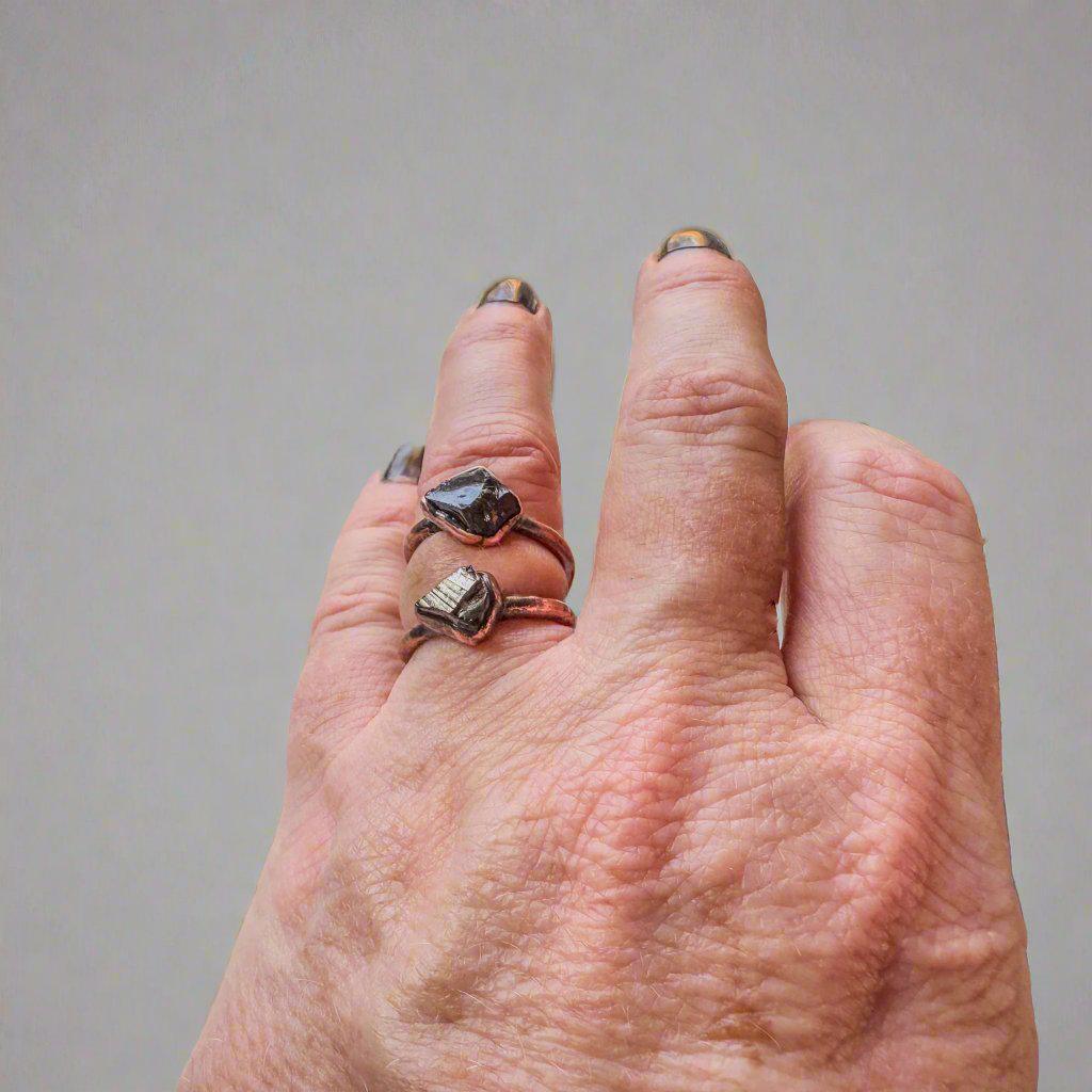 Raw Elite Shungite Ring for Healing and Protection - Blackbird & Sage Jewelry
