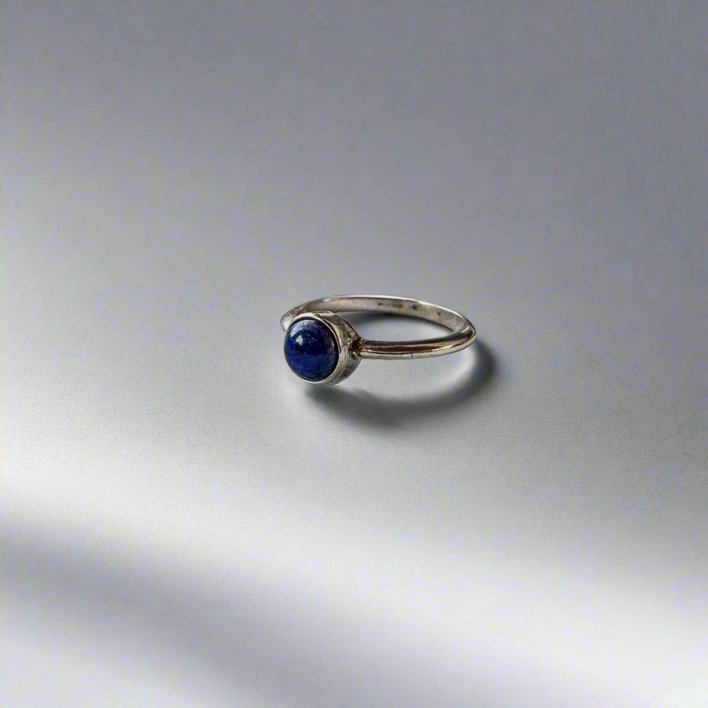 Lapis Lazuli Ring Set in Sterling Silver for Wisdom - Blackbird & Sage Jewelry