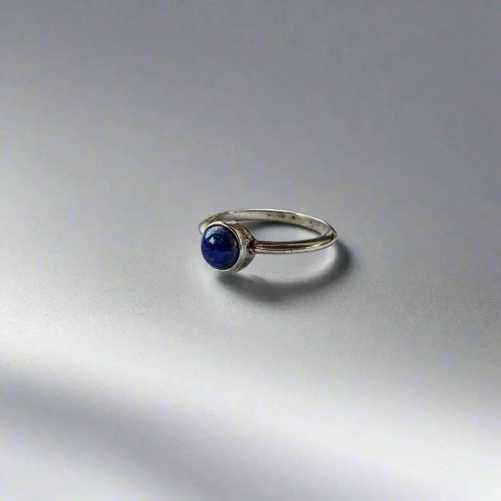 Lapis Lazuli Ring Set in Sterling Silver for Wisdom - Blackbird & Sage Jewelry