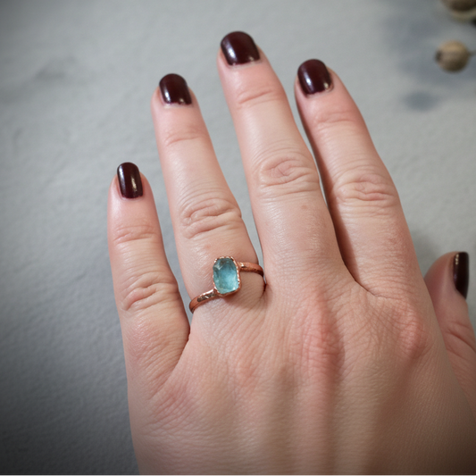 Aquamarine Ring Hand Slate