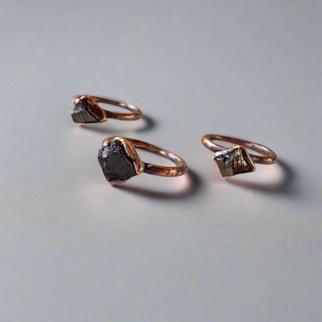 Raw Elite Shungite Ring for Healing and Protection - Blackbird & Sage Jewelry
