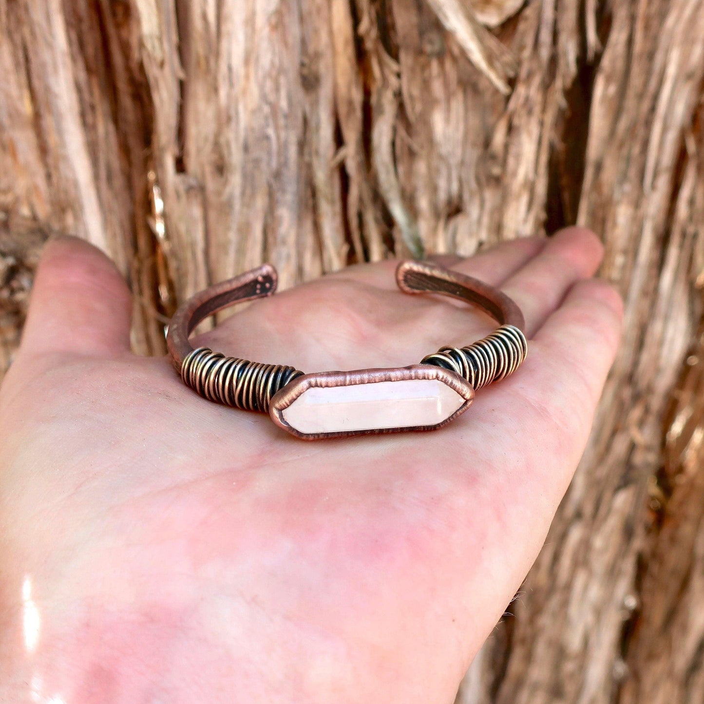 Healing Double Terminated Quartz Bracelet for Energy Amplification - Blackbird & Sage Jewelry