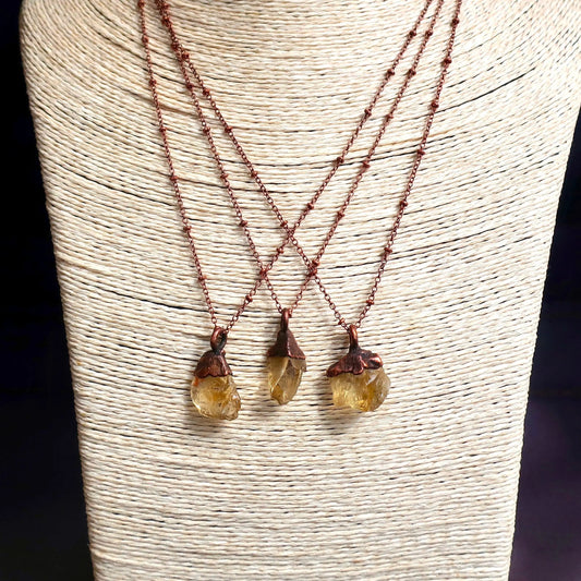 Genuine Untreated Raw Citrine Necklace for Abundance - Blackbird & Sage Jewelry