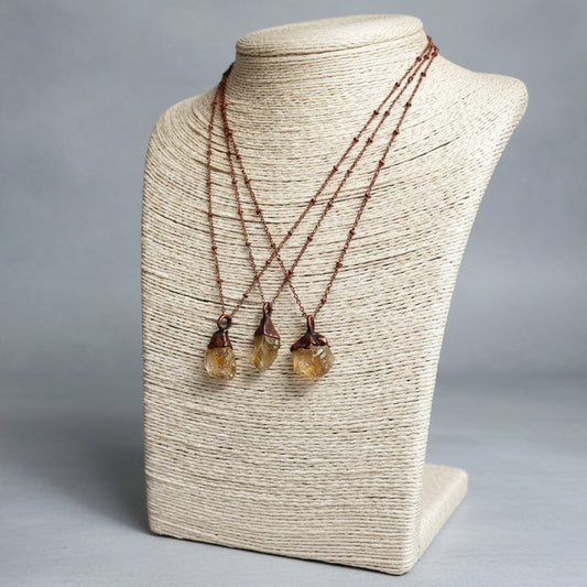 Genuine Untreated Raw Citrine Necklace for Abundance - Blackbird & Sage Jewelry