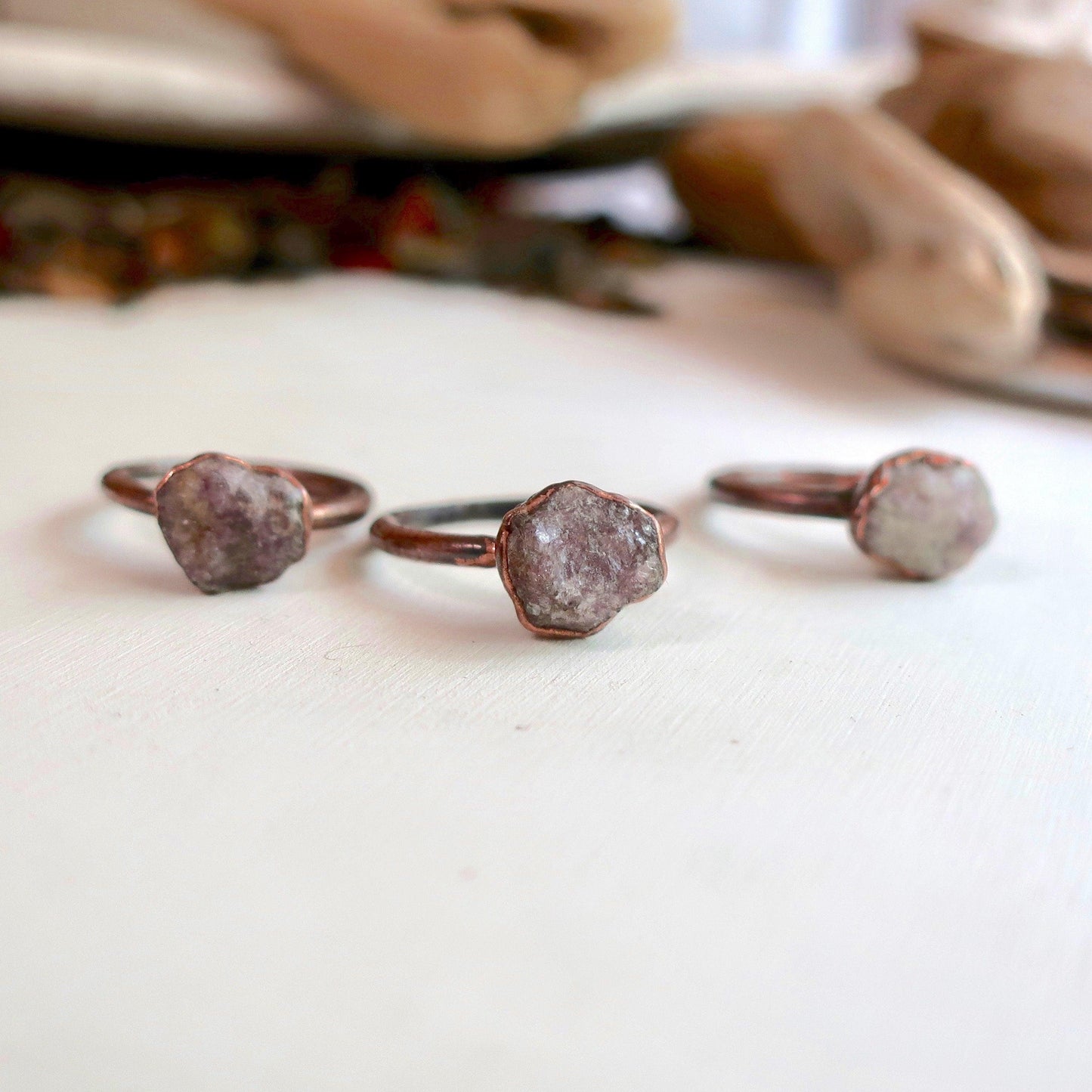 Raw Lepidolite Ring for Stress Relief and Calm Energy - Blackbird & Sage Jewelry