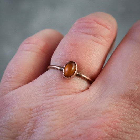 Artisan Crafted Genuine Amber Ring in Copper Design - Blackbird & Sage Jewelry