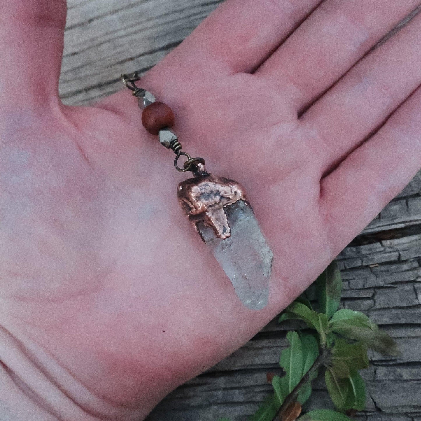 Raw Quartz Lariat Style Necklace for Energy and Intuition - Blackbird & Sage Jewelry