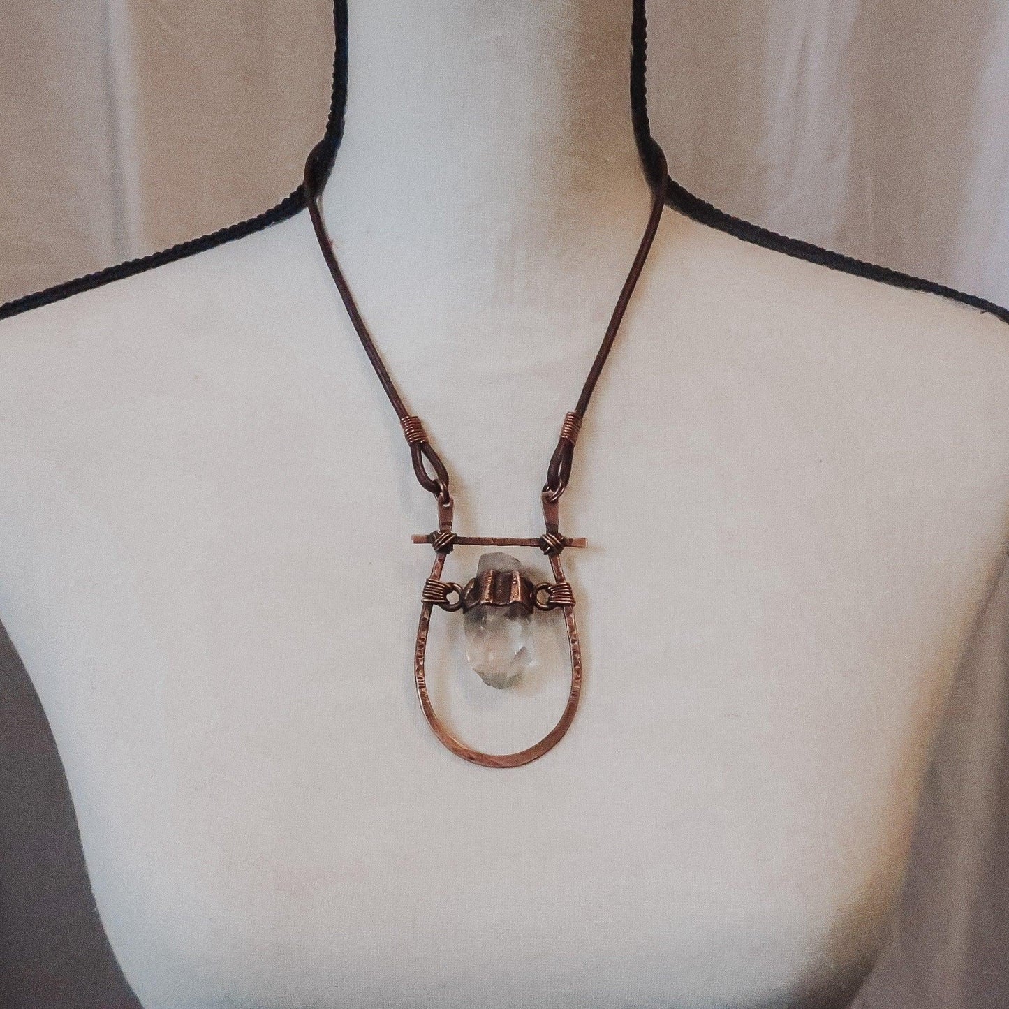 Quartz Talisman Necklace with Copper Pendant for Energy - Blackbird & Sage Jewelry