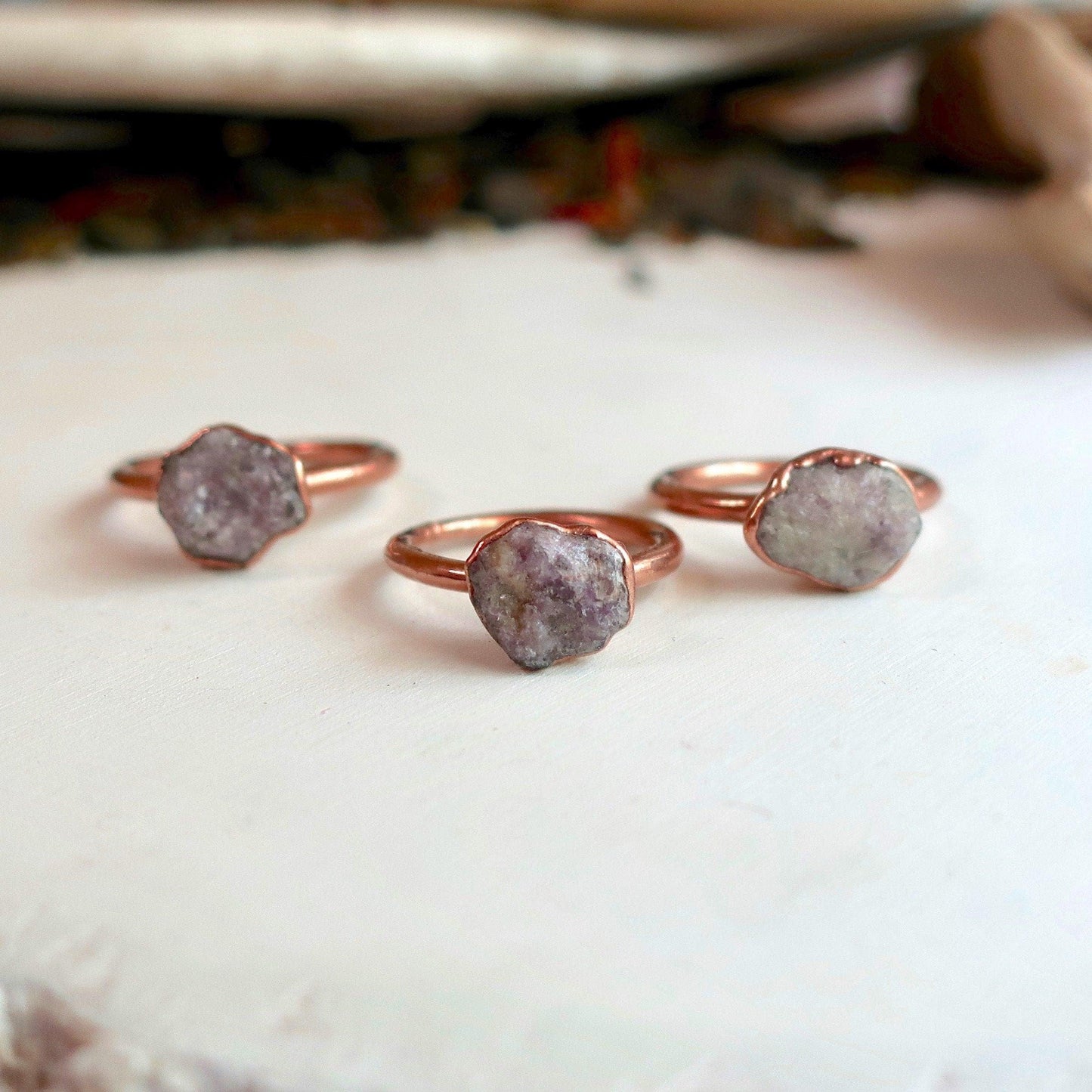 Raw Lepidolite Ring for Stress Relief and Calm Energy - Blackbird & Sage Jewelry