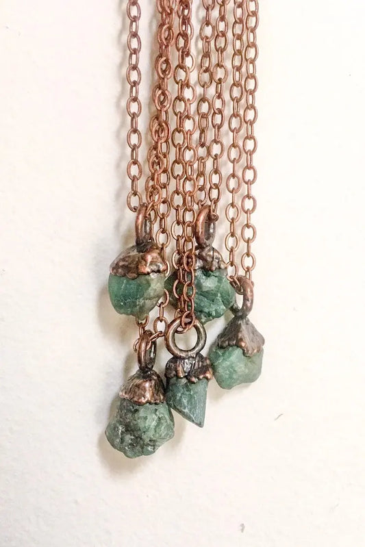 Raw Emerald Birthstone Pendant May Birthstone Jewelry Raw Layered Necklace Boho Necklace Jewelry Gift for HerBohemian Jewelry Blackbird & Sage Jewelry