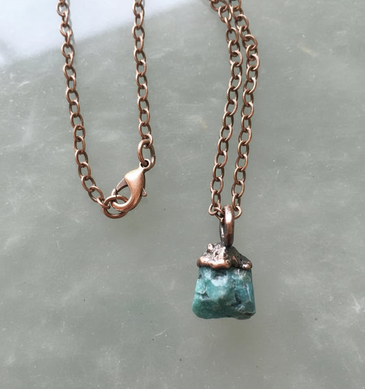 Raw Emerald Birthstone Pendant May Birthstone Jewelry Raw Layered Necklace Boho Necklace Jewelry Gift for HerBohemian Jewelry Blackbird & Sage Jewelry