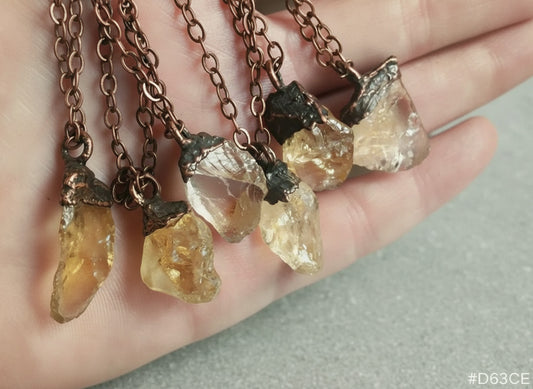 Citrine Necklace — Handcrafted Antique Copper Talisman for Clarity | Blackbird & Sage