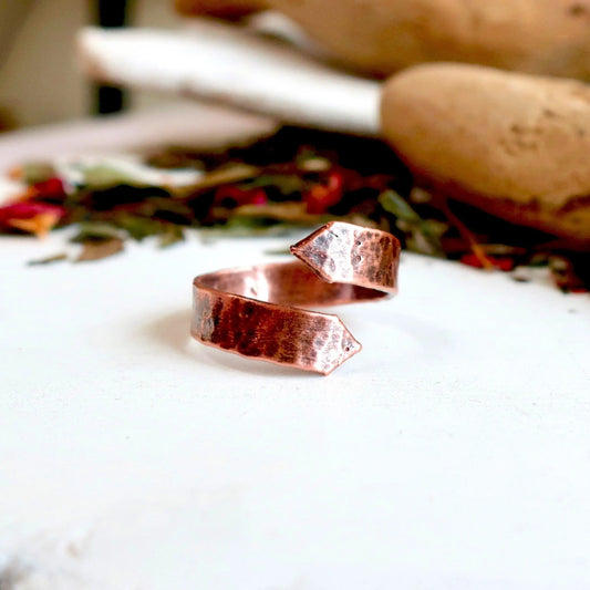 Arrow Wide Band Copper Ring, Arrow Antique Copper Ring, Electroformed Copper Jewelry, Valentines Gift Blackbird & Sage Jewelry