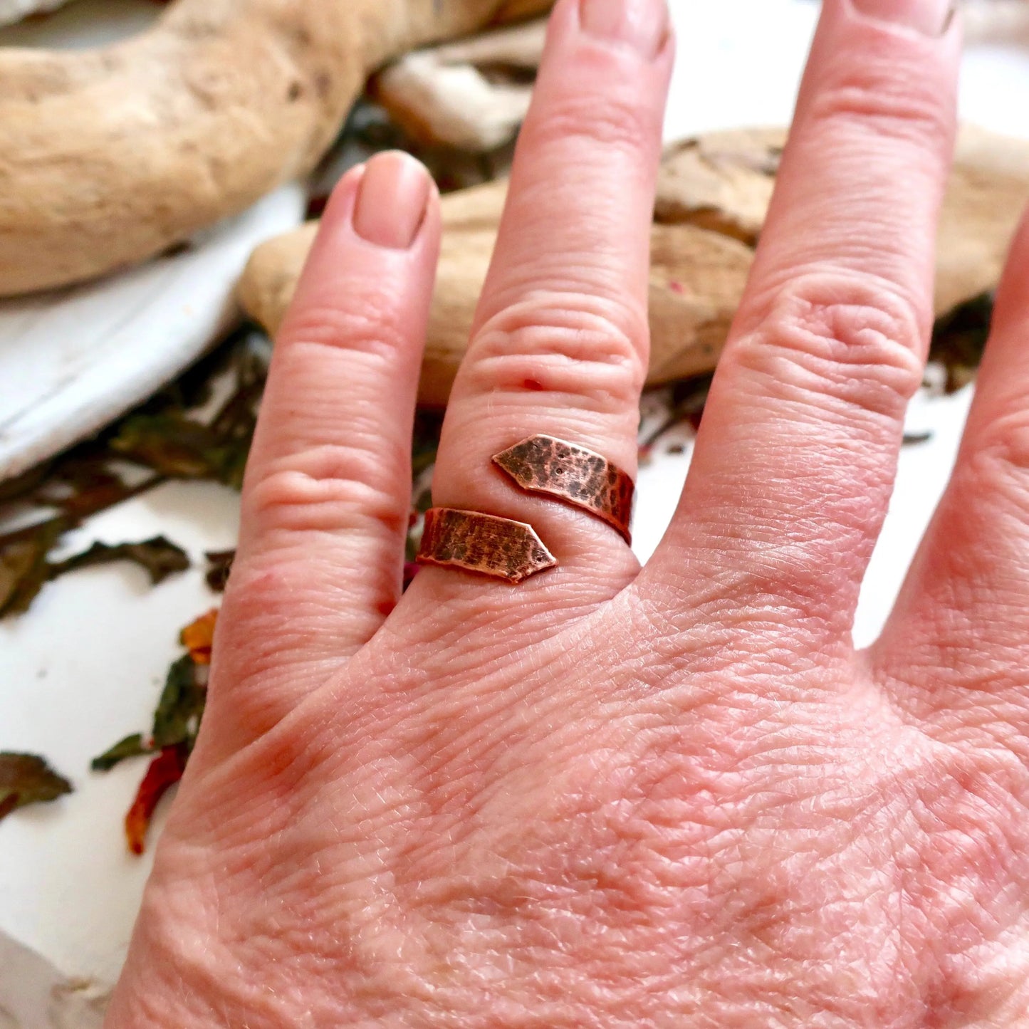 Arrow Wide Band Copper Ring, Arrow Antique Copper Ring, Electroformed Copper Jewelry, Valentines Gift Blackbird & Sage Jewelry