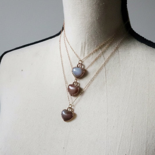 Small Carnelian Heart in Electroformed Copper with Rose Gold Fill Necklace, Carnelian Crystal Jewelry, Small Necklace, Boho Copper Jewelry Blackbird & Sage Jewelry
