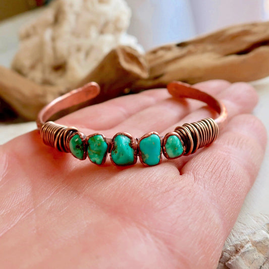 Raw Turquoise Bracelet for Solace for the Spirit - Blackbird & Sage Jewelry