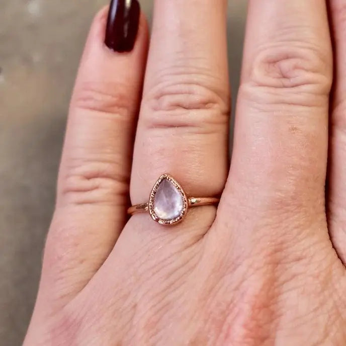 Copper Lavender Amethyst Ring - Blackbird & Sage Jewelry