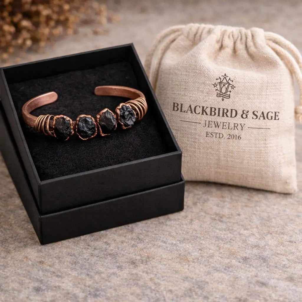 Raw Garnet Copper Cuff Bracelet — Handcrafted Talisman for Vitality & Grounded Strength