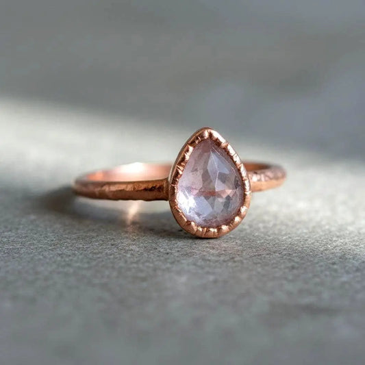 Copper Lavender Amethyst Ring - Blackbird & Sage Jewelry