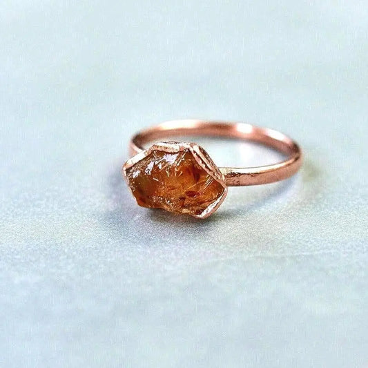 Raw Citrine Ring - Blackbird & Sage