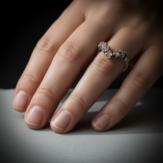 Silver Rose Quartz - Hand Shot