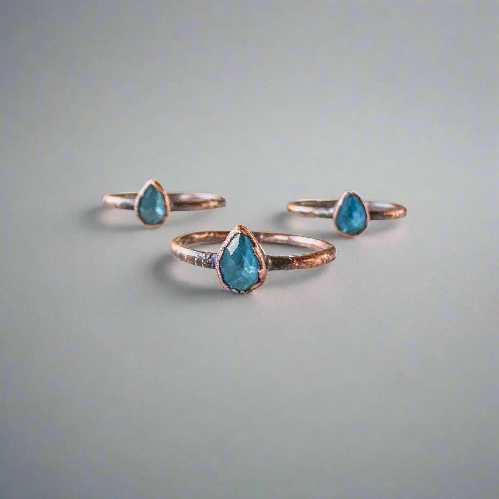 Handmade London Blue Topaz Copper Ring for Clarity - Blackbird & Sage Jewelry