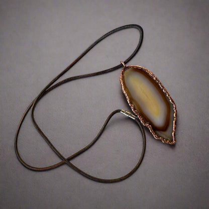 Red Agate Natural Stone Necklace with Copper Pendant - Blackbird & Sage Jewelry
